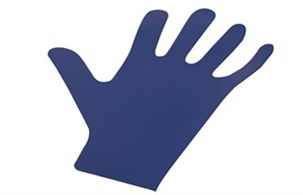 Håndaftryk i gummimateriale Blå