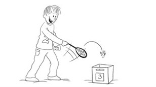 Skyd med ketsjer og badmintonbold