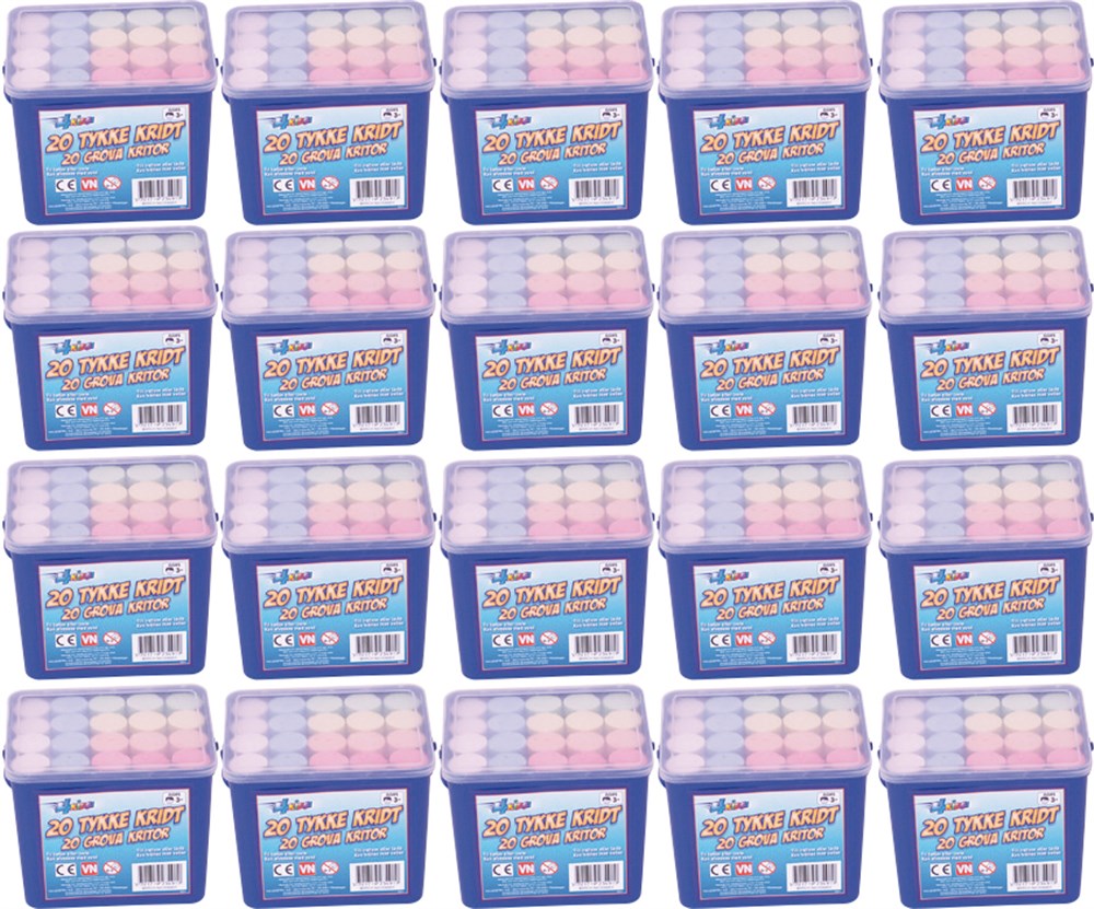 24 kasser gadekridt á 20 stk.