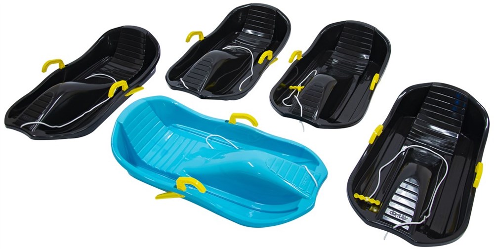 Bobslæde 5 stk. i sort m/bremse