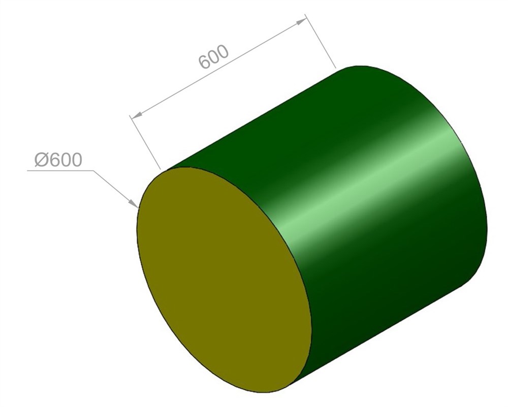 Cylinder L:60 Ø:60 cm.