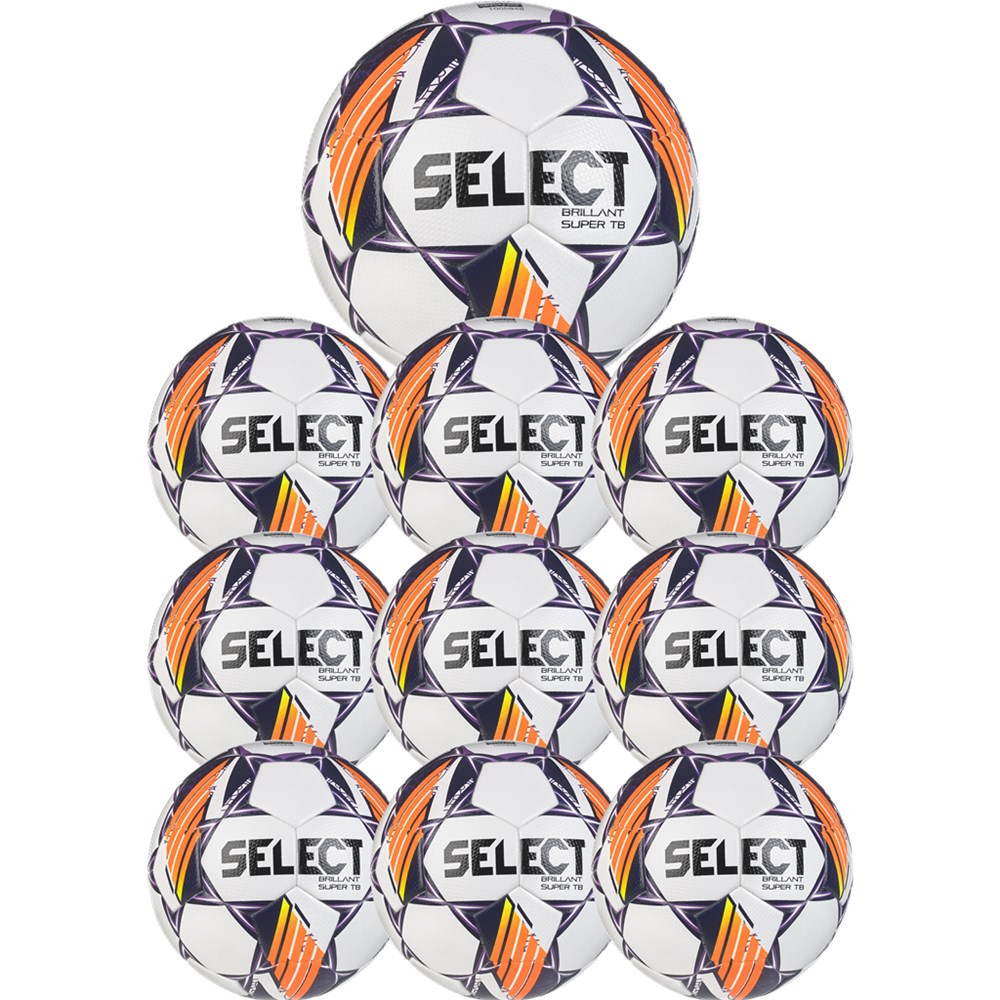 Fodbold Super Brillant TB Str. 5 Hvid 10 stk.