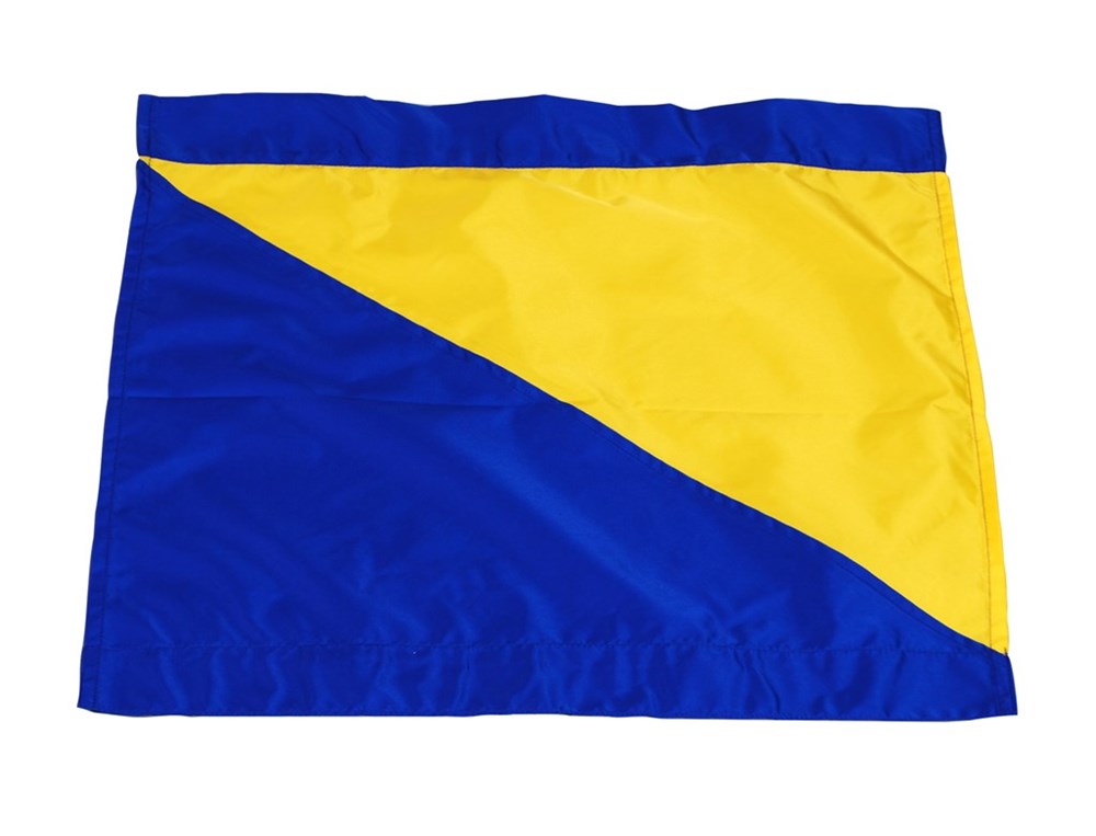 Hjørneflag Blå/gul - diagonal farveskift