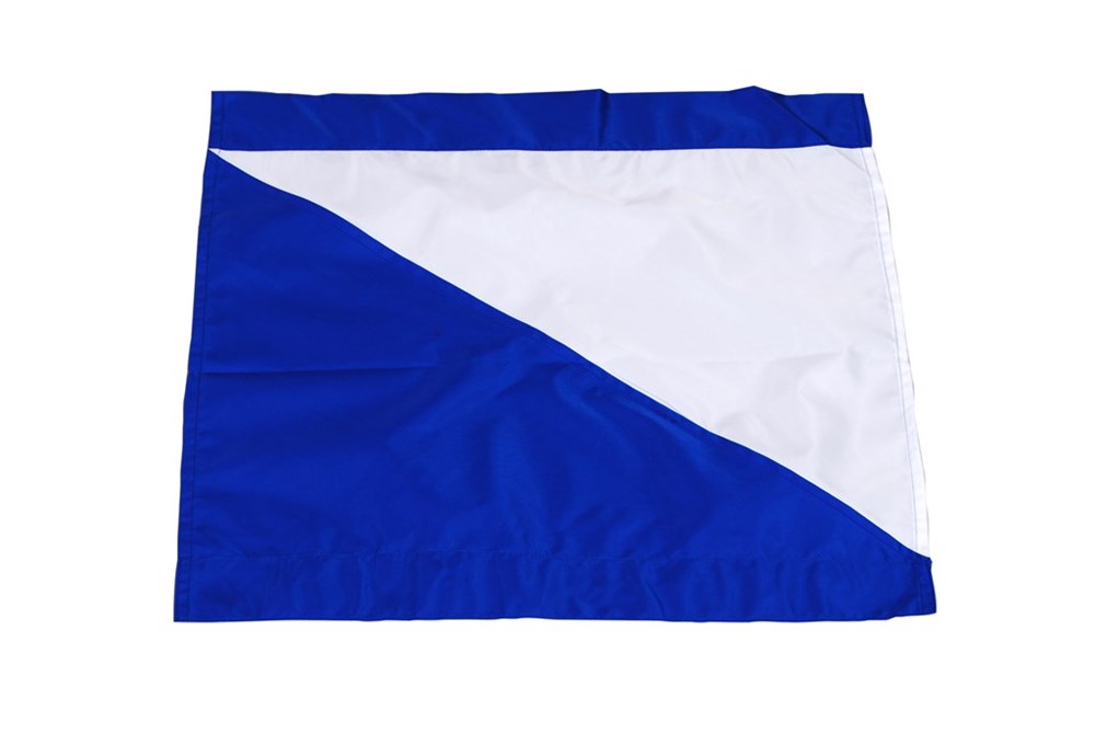 Hjørneflag Blå/hvid - diagonal farveskift