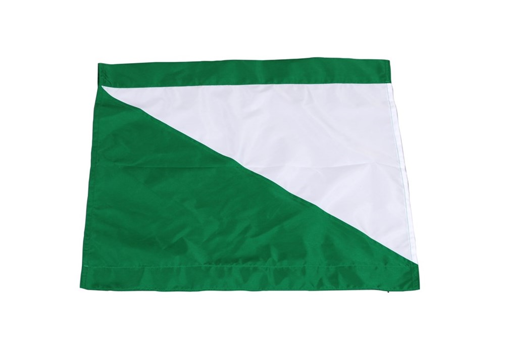 Hjørneflag Grøn/hvid - diagonal farveskift