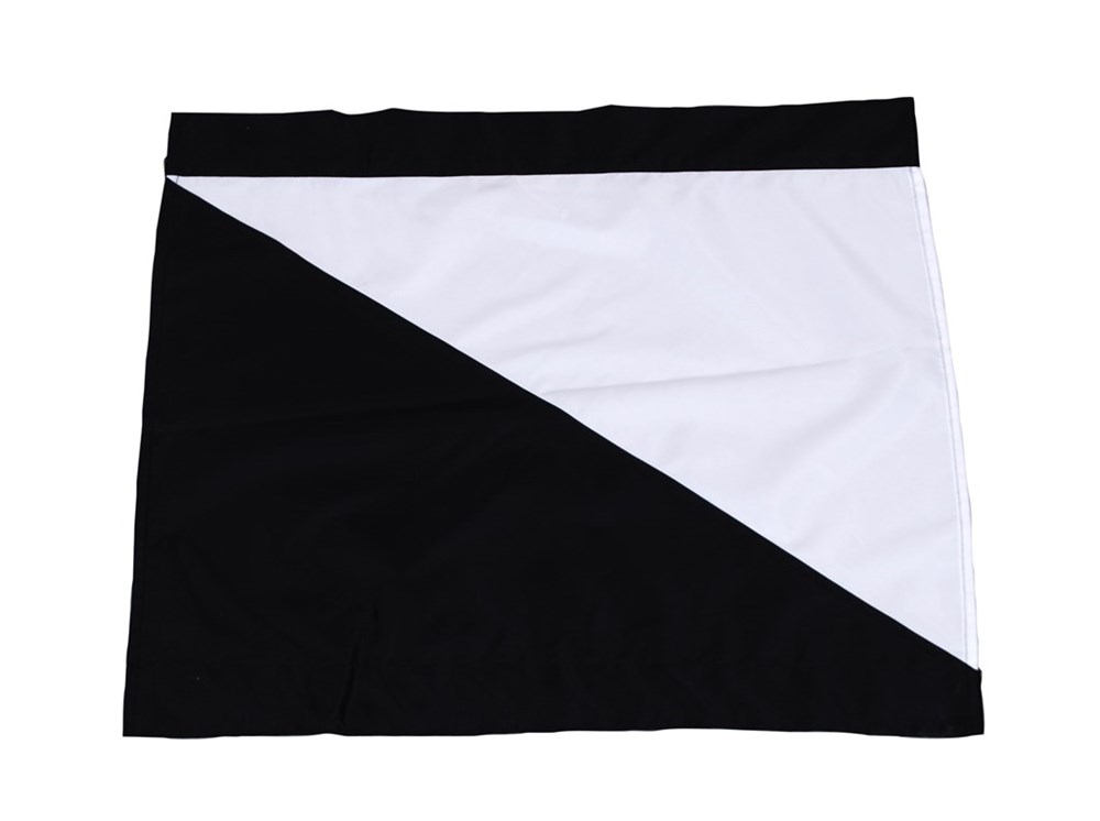 Hjørneflag Sort/hvid - diagonal farveskift