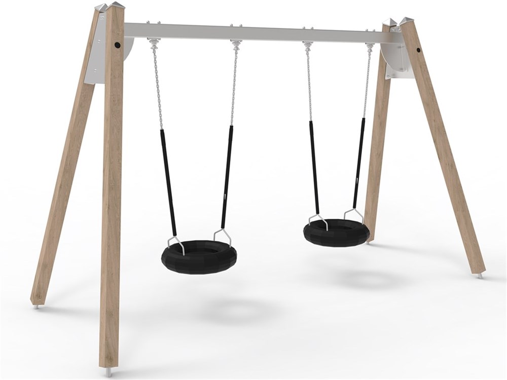 Lærk/stål gyngestativ