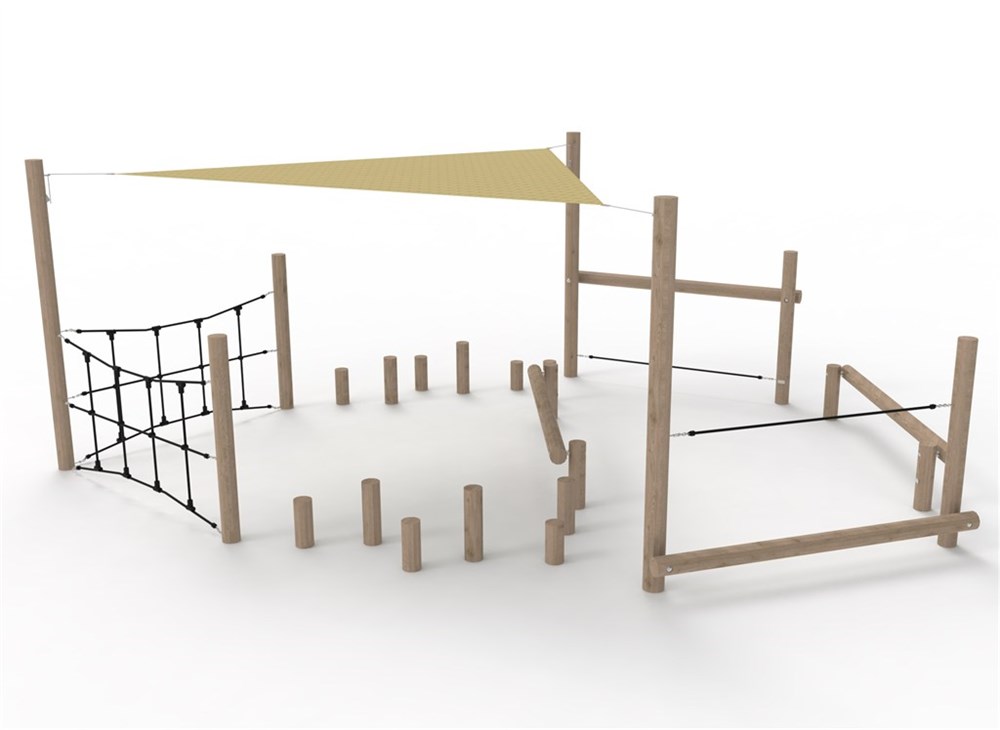 Lille balancebane med solsejl