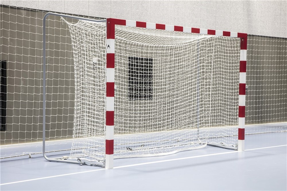 Ramme rød/hvid alu for VM håndboldmål.  