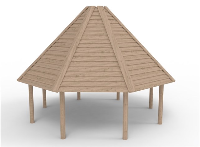 8-kantet grillhus Ø6 m