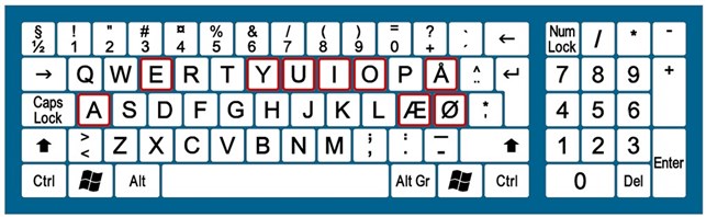 Asfaltdekoration - termoplast - Tastatur
