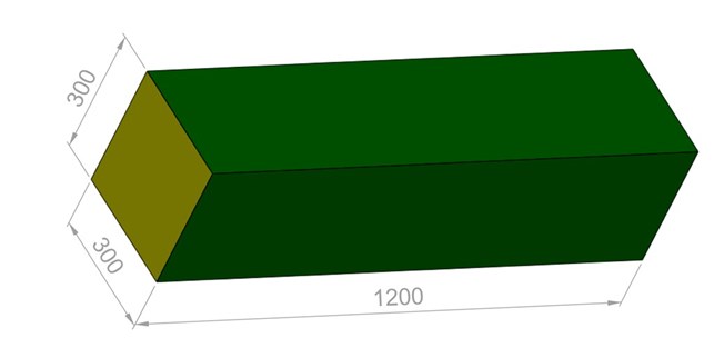 Bjælke 120x30x30 cm.