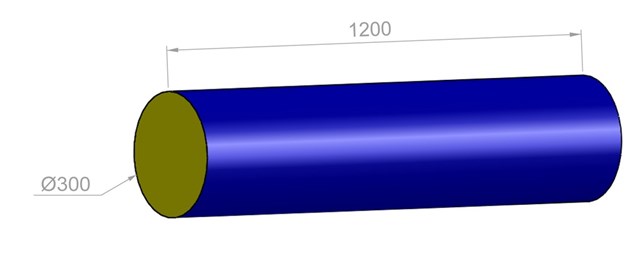 Cylinder Ø: 30 cm, L: 120 cm