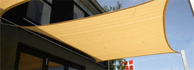 Firkantet solsejl 3,6 x 3,6 m