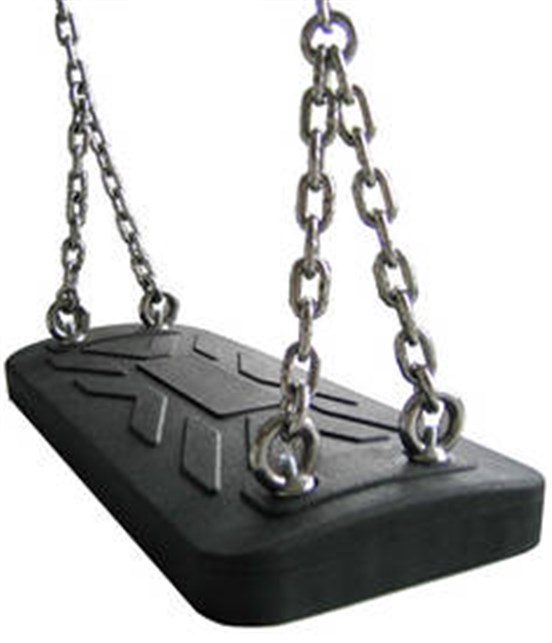 Gyngesæde, sort, 43x22cm