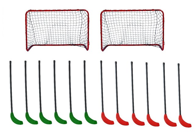 Hockeysæt til 12 spillere med mål