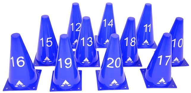 Kegler med tal fra 10-20