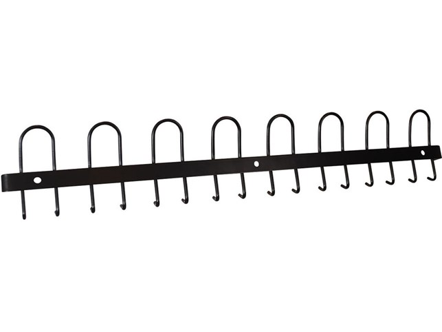 Knagerække, L120 cm - Sort