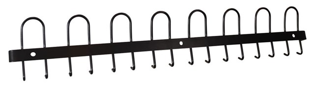 Knagerække, L120 cm - Sort