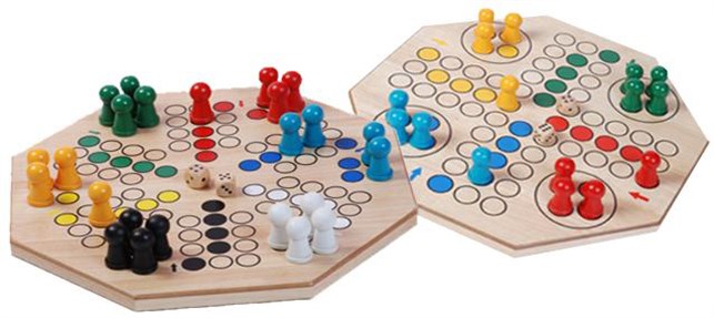 Ludo sæt i træ XL
