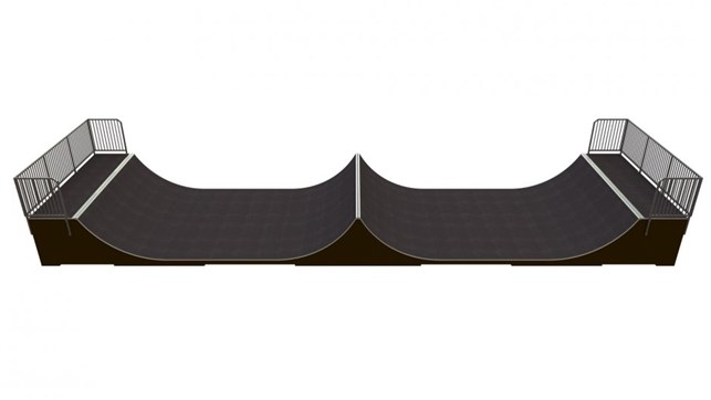 Skate rampe dobbelt halfpipe MR 02 C