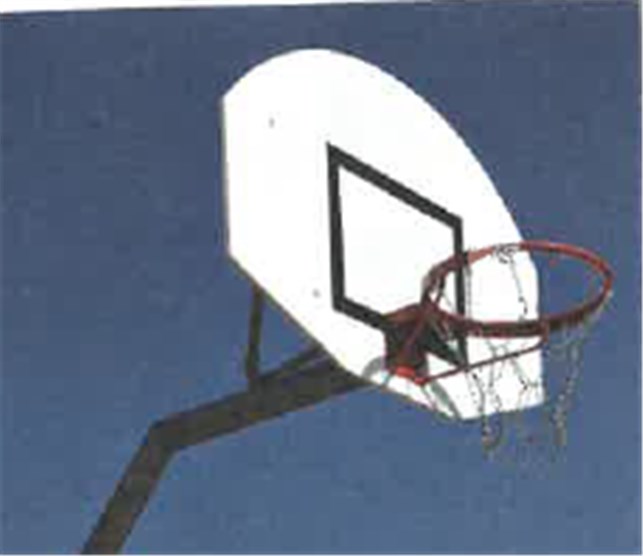 US basketball plade inkl. kurv og net