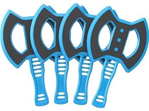 4 økser til øksekast spil - blå