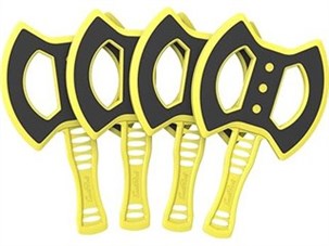 4 økser til øksekast spil - gule