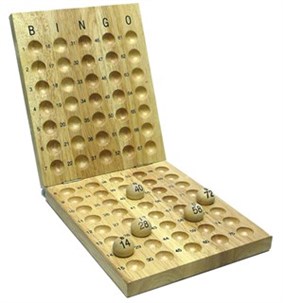 Bingo kontrolplade i træ 45x18x1.7 cm