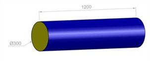 Cylinder Ø: 30 cm, L: 120 cm