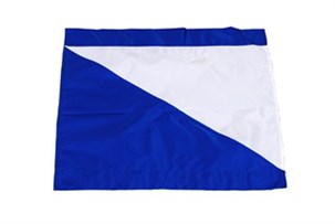 Hjørneflag Blå/hvid - diagonal farveskift