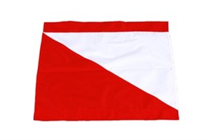 Hjørneflag Rød/hvid - diagonal farveskift
