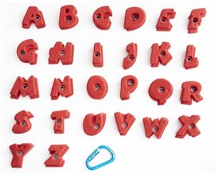 Klatregreb Engelsk alfabet røde bogstaver