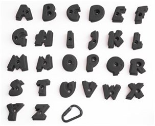 Klatregreb engelsk alfabet sorte bogstaver
