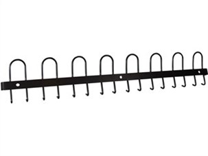 Knagerække, L120 cm - Sort