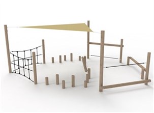 Lille balancebane med solsejl