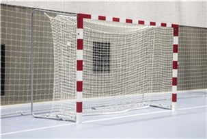 Ramme rød/hvid alu for VM håndboldmål.  