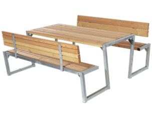 Zigma Bord/Bænkesæt m/2 ryglæn - Thermowood