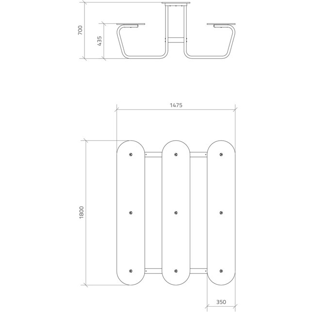 A1-serien - Bord/bænkesæt - smal model