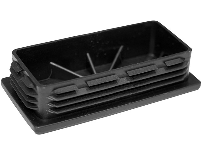 PDL plastprop/rørben 100*50 mm (udv. mål) sort
