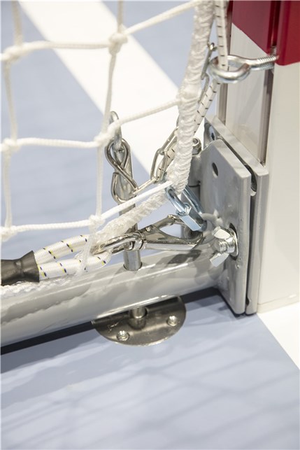 Håndboldmål aluminium VM rød/hvid ramme
