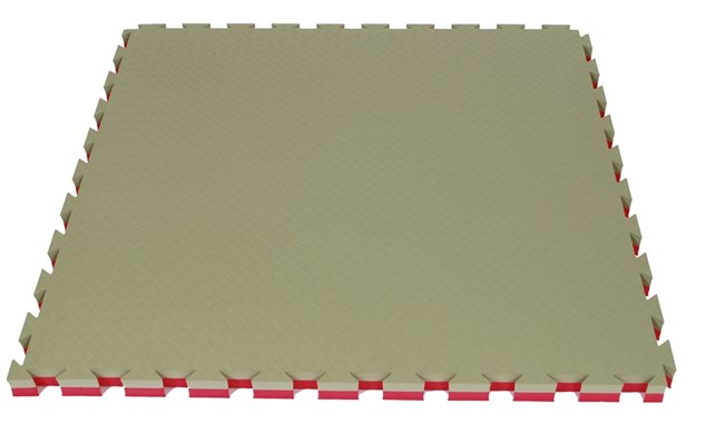 Soft gulv 100x100x4 - Rød/sand