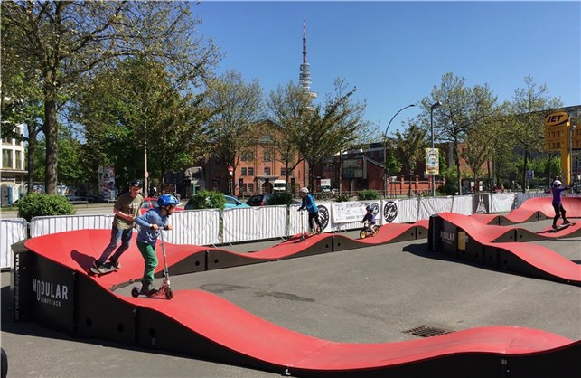 Pumptrack speed ring med op/nedkørsel BLÅ