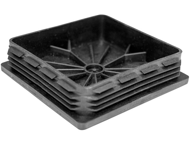 PDL plastprop/rørben 100*100 mm (udv. mål) sort