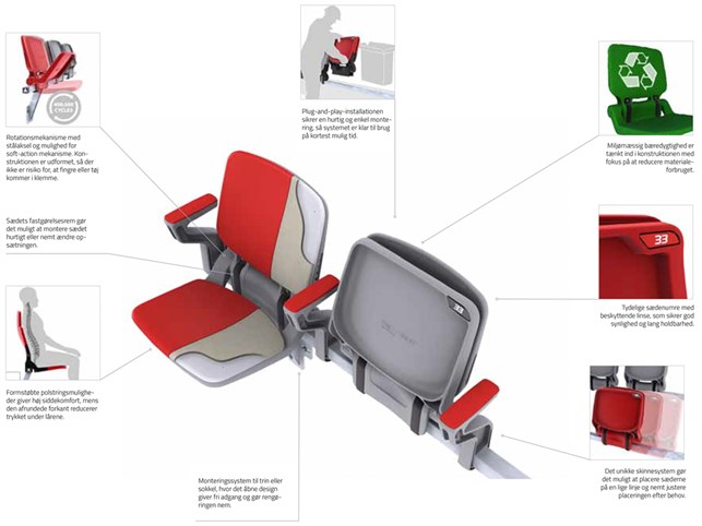 Tribune sæde BOX seat - 901 padded 