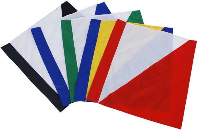 Hjørneflag Blå/gul - diagonal farveskift