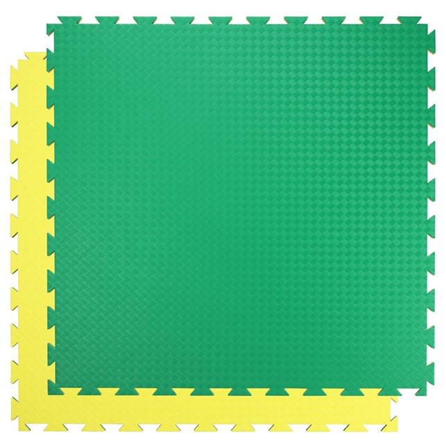 Soft gulv grøn/gul 100x100x2cm
