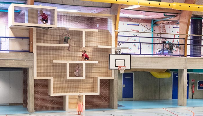 Vertikal labyrint i Fladhøj hallen ved Aabenraa