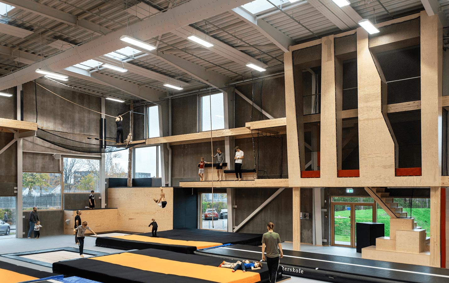 Et overblik over bevægelseshallen - Springcenter Aarhus