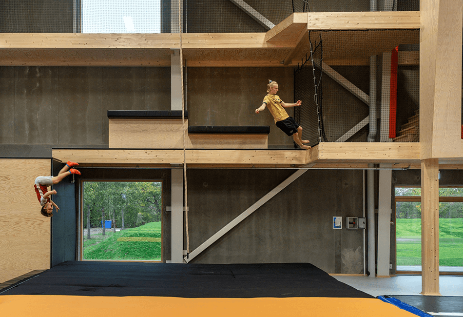 Dreng hopper fra Reolen